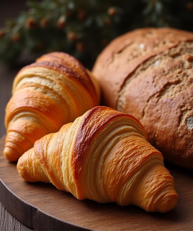 Artisan sourdough and flaky croissants
